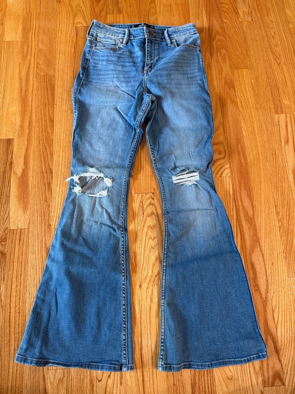 Hollister Distressed High-Rise Flare Jeans